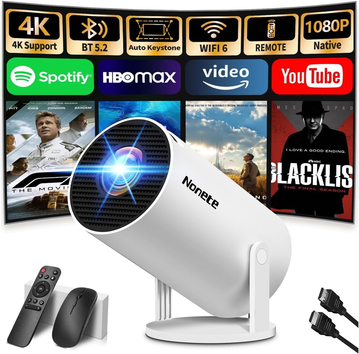 Mini-beamer Full HD 1080P | 34% Korting