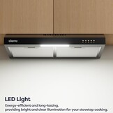 Onderbouw Afzuigkap 60cm Zwart - 65% Korting! Recirculatie/Afvoer