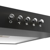Onderbouw Afzuigkap 60cm Zwart - 65% Korting! Recirculatie/Afvoer