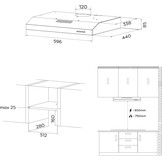 Onderbouw Afzuigkap 60cm Zwart - 65% Korting! Recirculatie/Afvoer