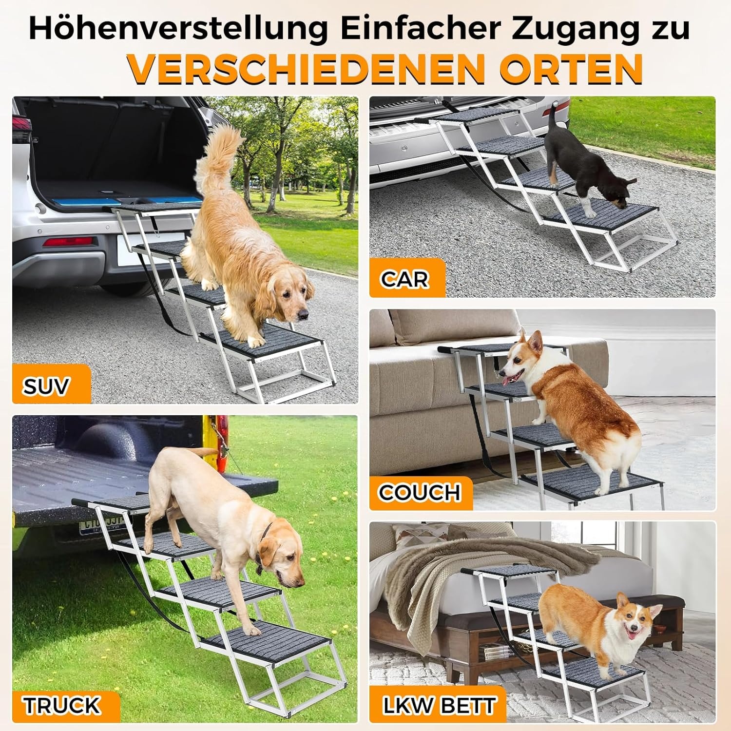 4-Treden Hondentrap Inklapbaar - Grote Honden (41% Korting)