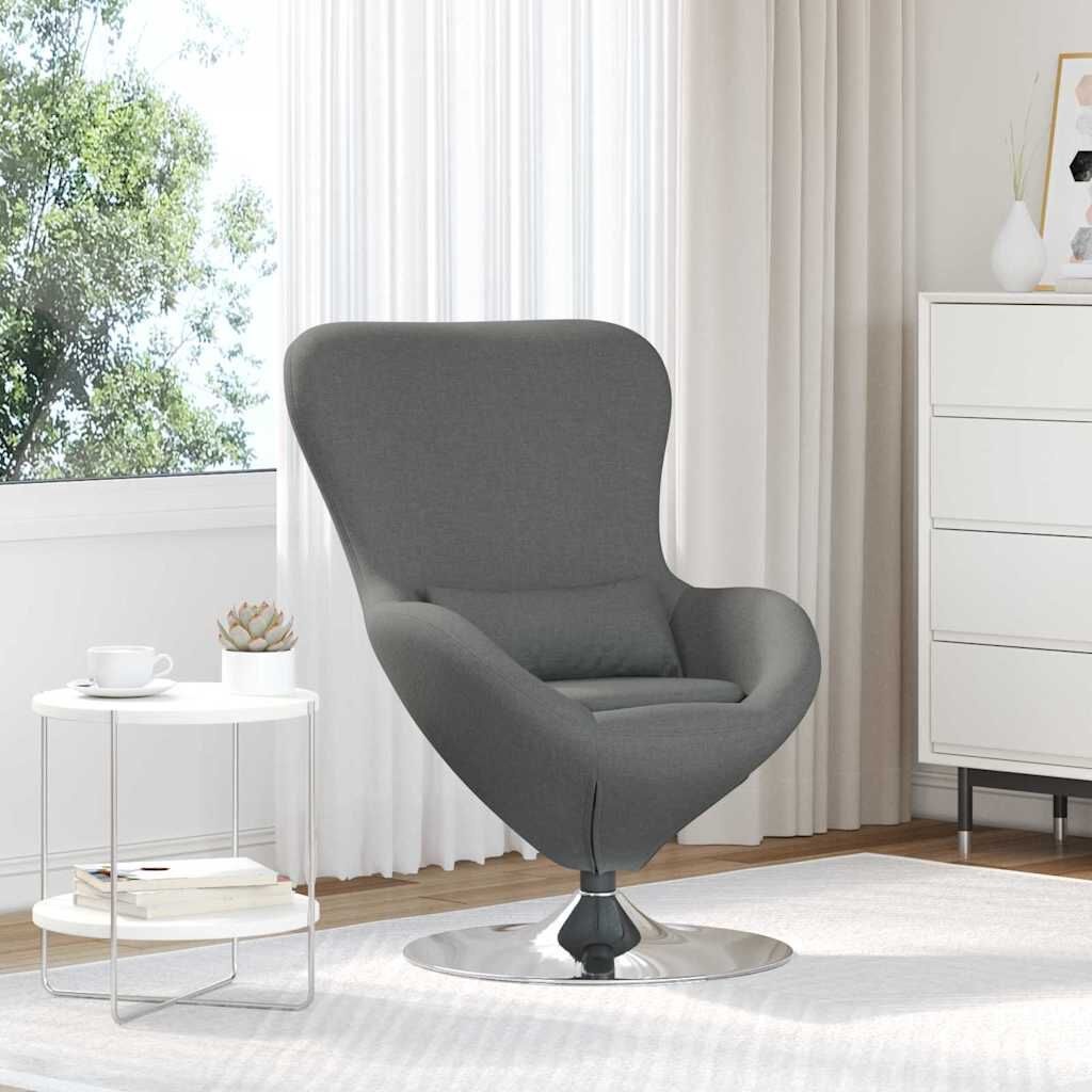 vidaXL Eivormige Stoel Donkergrijs Stof - 57% Korting