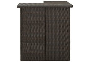 Hoekbartafel met 65% Korting - Poly Rattan Bruin