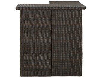 Hoekbartafel 100x50x105cm Poly Rattan Bruin - 61% Korting!