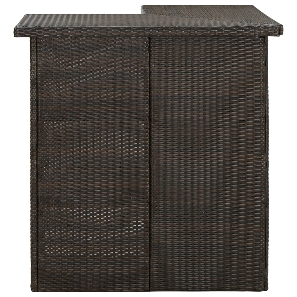 Hoekbartafel 100x50x105cm Poly Rattan Bruin - 61% Korting!