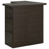 Hoekbartafel 100x50x105cm Poly Rattan Bruin - 61% Korting!