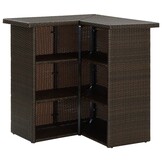 Hoekbartafel 100x50x105cm Poly Rattan Bruin - 61% Korting!