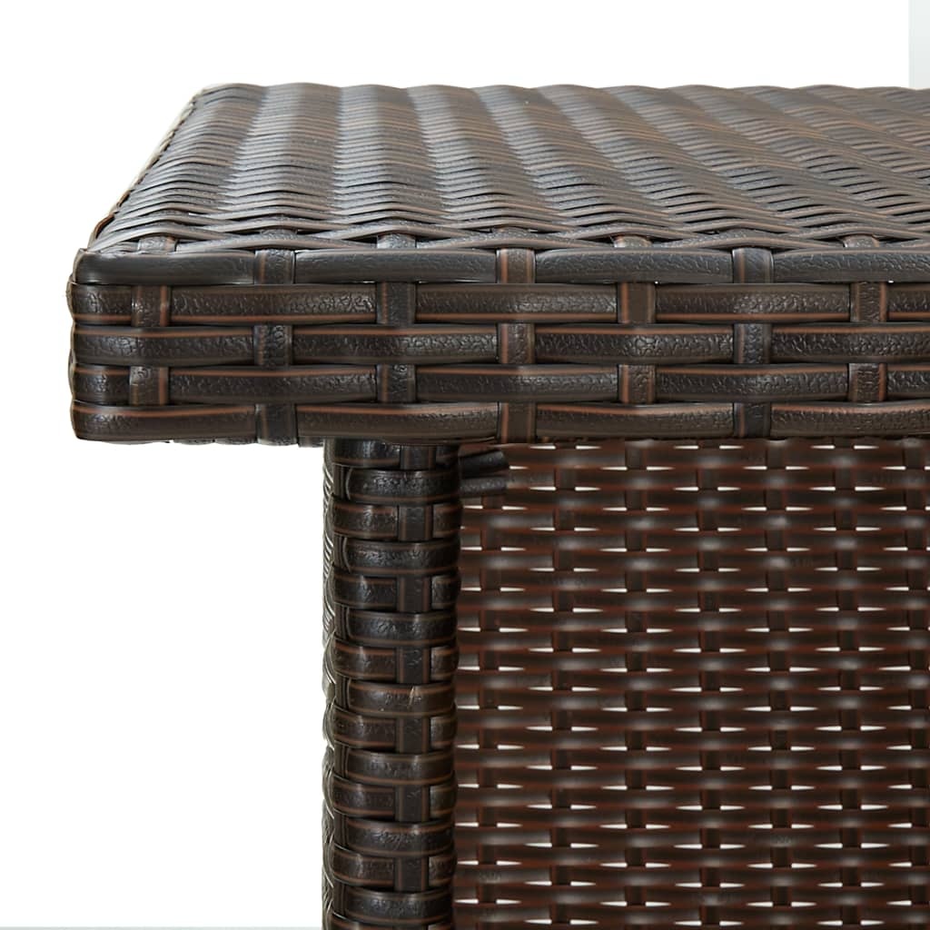 Hoekbartafel 100x50x105cm Poly Rattan Bruin - 61% Korting!