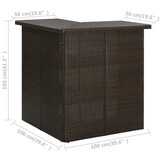 Hoekbartafel 100x50x105cm Poly Rattan Bruin - 61% Korting!