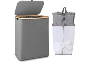 Wasmand 150L Grijs - 2 Compartimenten - 41% Korting