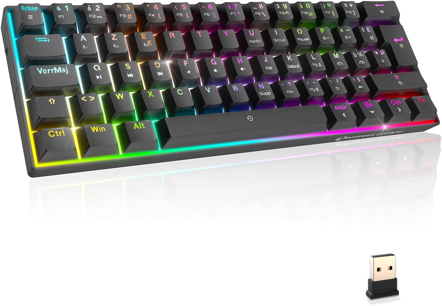 Draadloos Compact Gaming Toetsenbord TKL AZERTY -35% Korting
