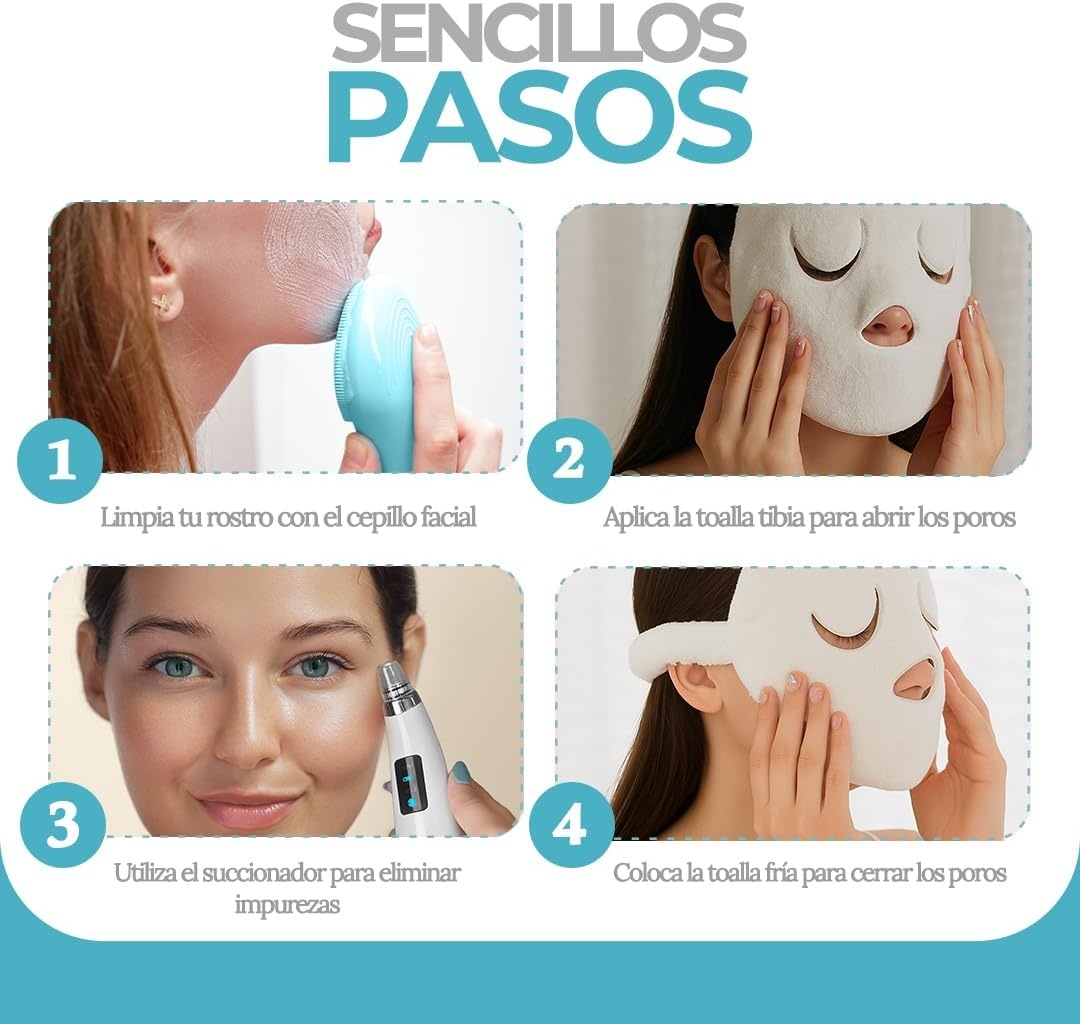 4-Staps Huidverzorgingsset: Mee-eterzuiger & Gezichtsreiniger (-35%)