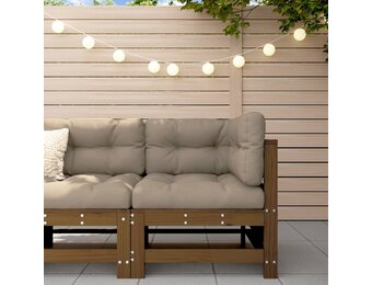 vidaXL Hoekbank Grenenhout Honingbruin met Kussens - 35% Korting