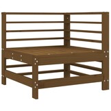 vidaXL Hoekbank Grenenhout Honingbruin met Kussens - 35% Korting