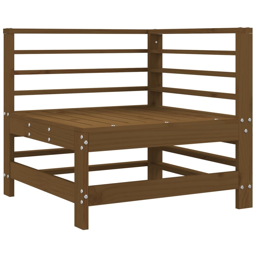 vidaXL Hoekbank Grenenhout Honingbruin met Kussens - 35% Korting