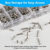 650x Zelftappende Schroeven Assortiment M2-M3 Koolstofstaal - 32% Korting!