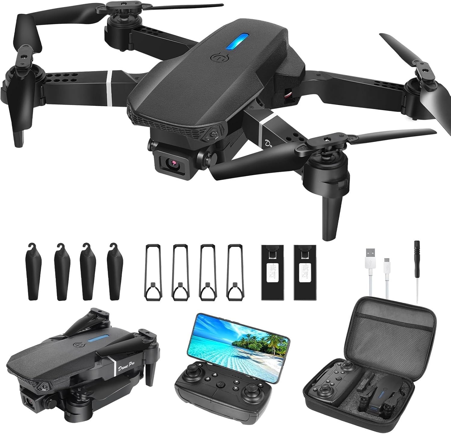 Opvouwbare Drone met HD Camera (1080P) & 2 Accu's - 29% Korting!