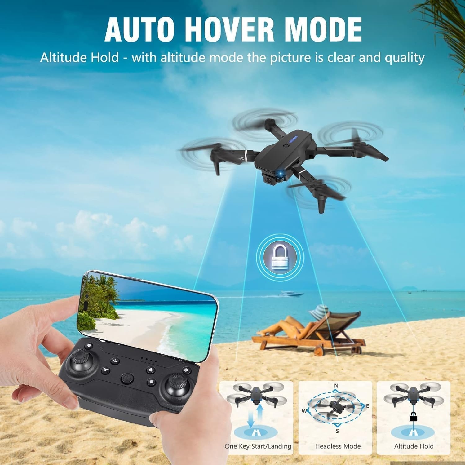 Opvouwbare Drone met HD Camera (1080P) & 2 Accu's - 29% Korting!