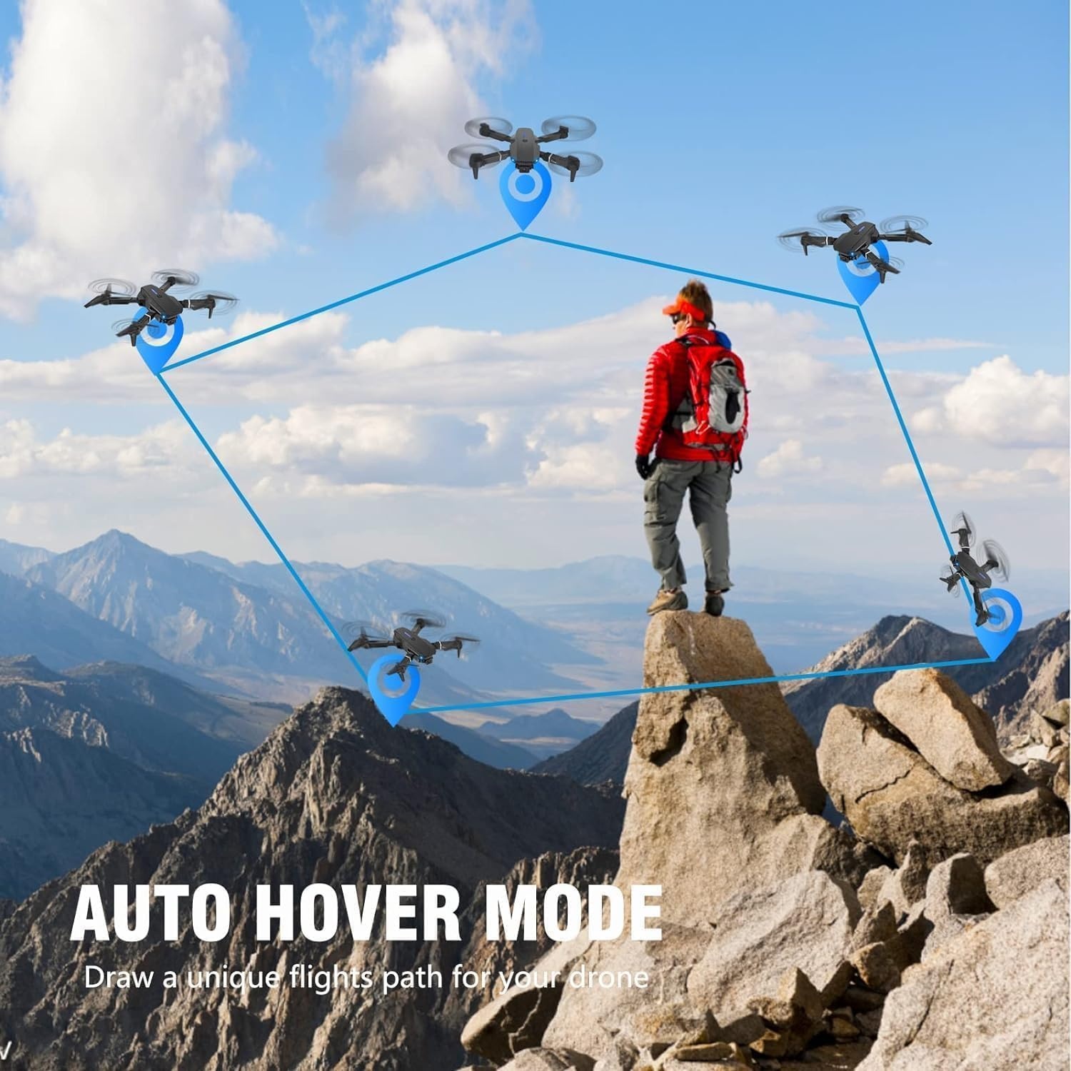 Opvouwbare Drone met HD Camera (1080P) & 2 Accu's - 29% Korting!