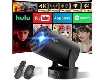 Mini Beamer 4K met WiFi 6 & Bluetooth 5.4 - 29% Korting!