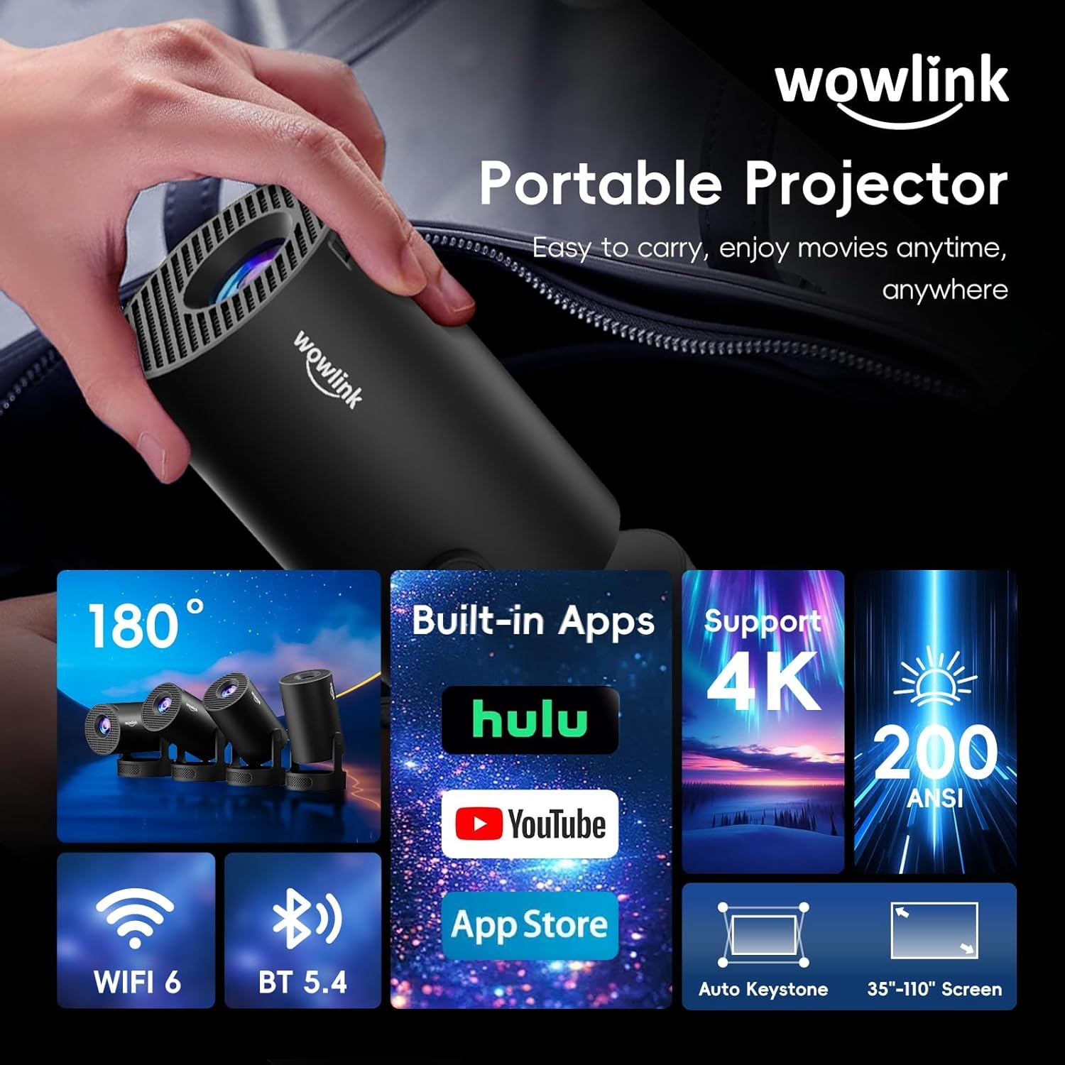 Mini Beamer met Apps & WiFi 6 - 42% Korting!