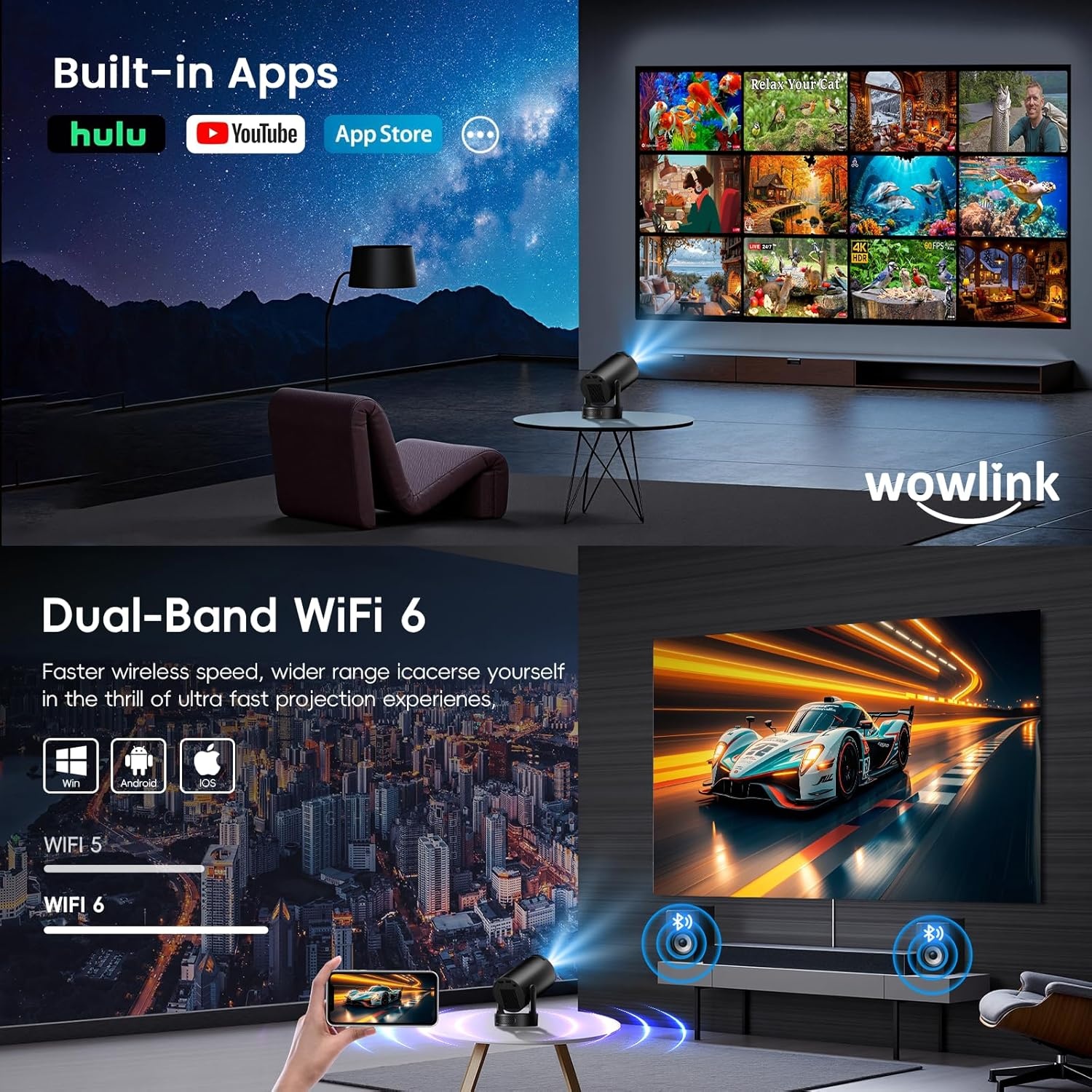 Mini Beamer met Apps & WiFi 6 - 42% Korting!