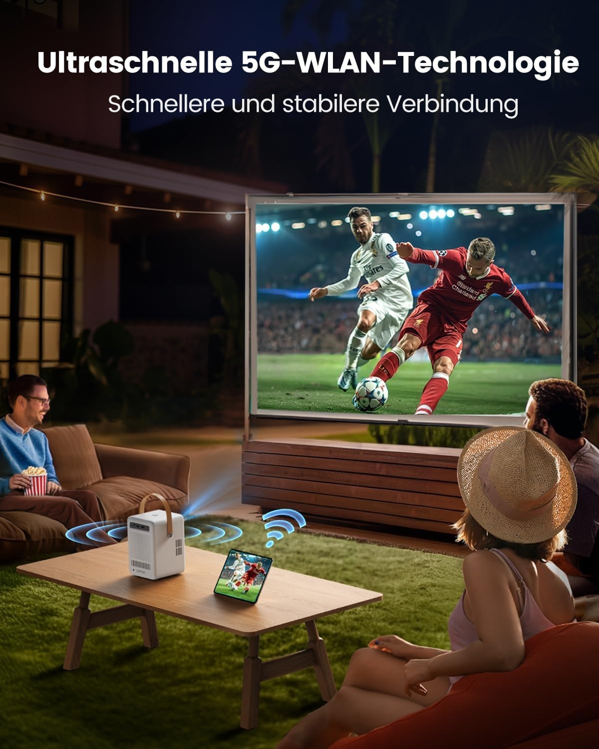 Mini Beamer met Accu - Full HD 1080P, WiFi & Bluetooth - 30% Korting!