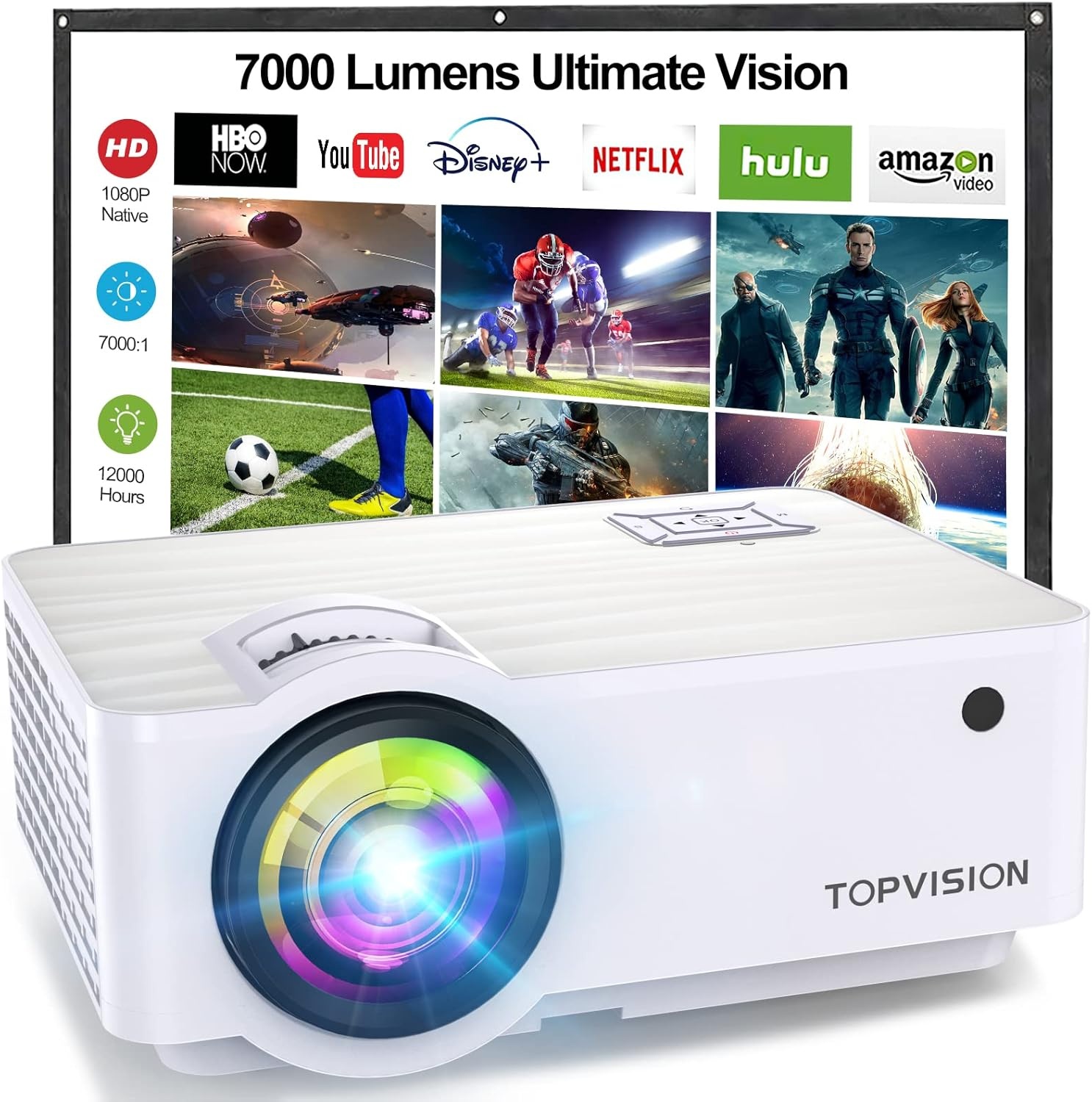 Mini Beamer Home Cinema Projector - 1080P HD - 53% Korting!