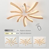Houten LED Plafondlamp Dimbaar (53% Korting)