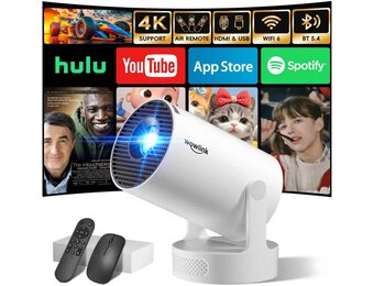 Mini Projector WiFi 6 | 4K Ondersteuning | 29% Korting