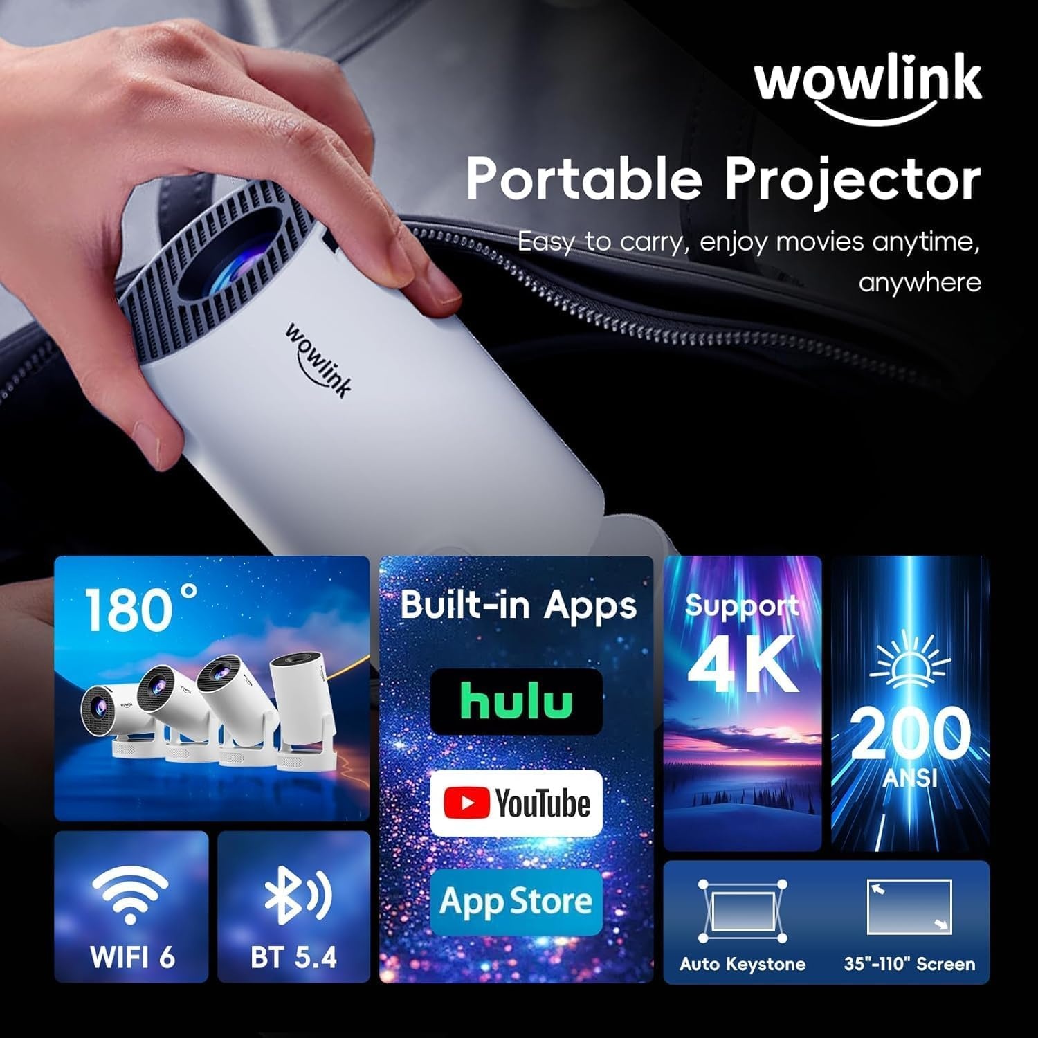Mini Projector WiFi 6 | 4K Ondersteuning | 29% Korting