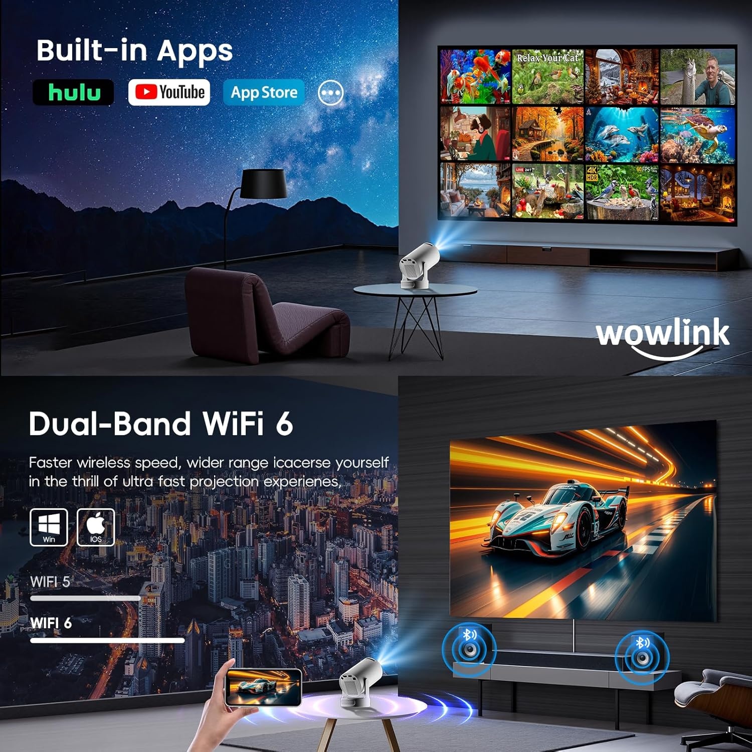 Mini Projector WiFi 6 | 4K Ondersteuning | 29% Korting