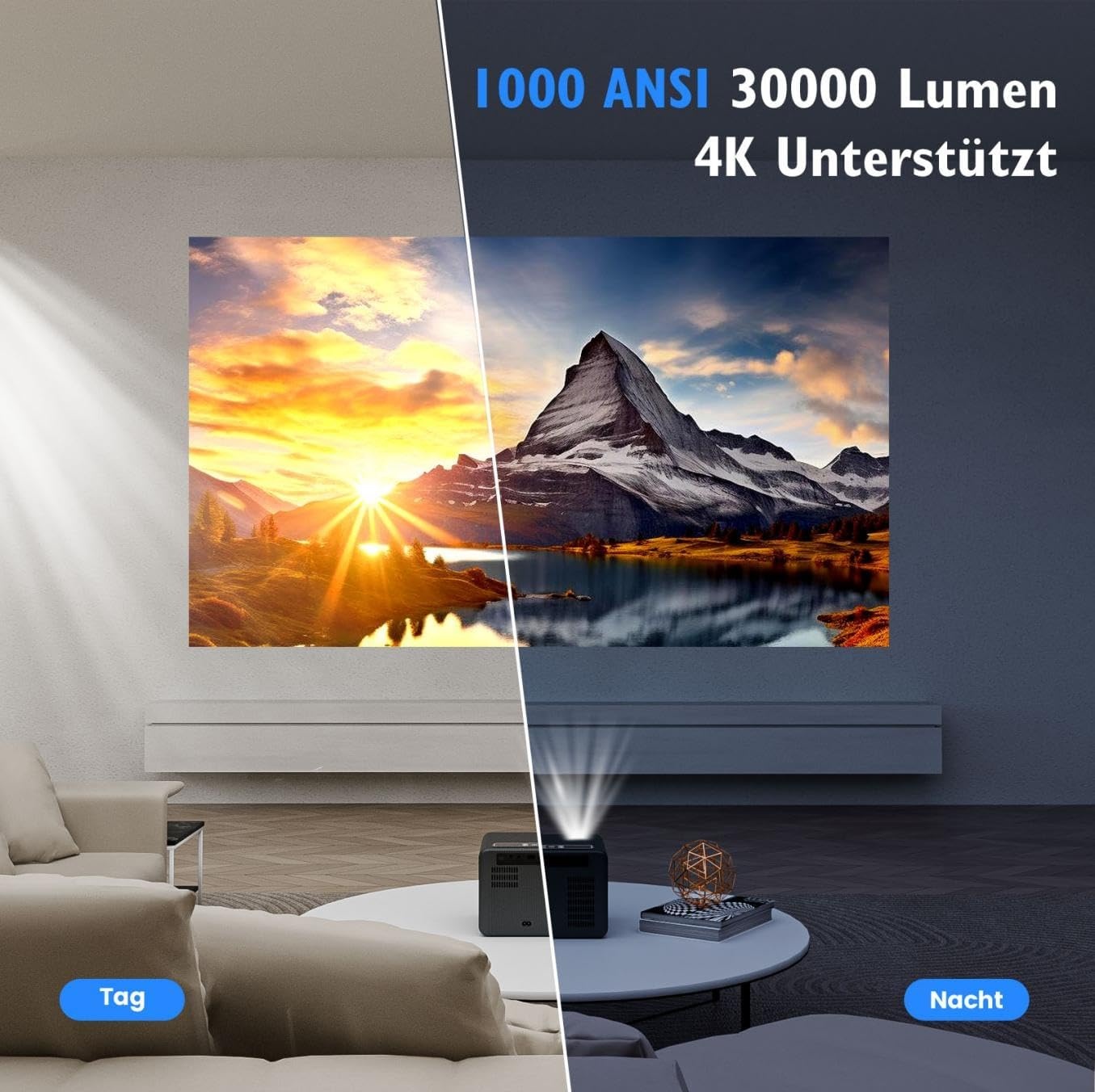 4K Smart Beamer - 35% Korting! Wifi6, Autofocus