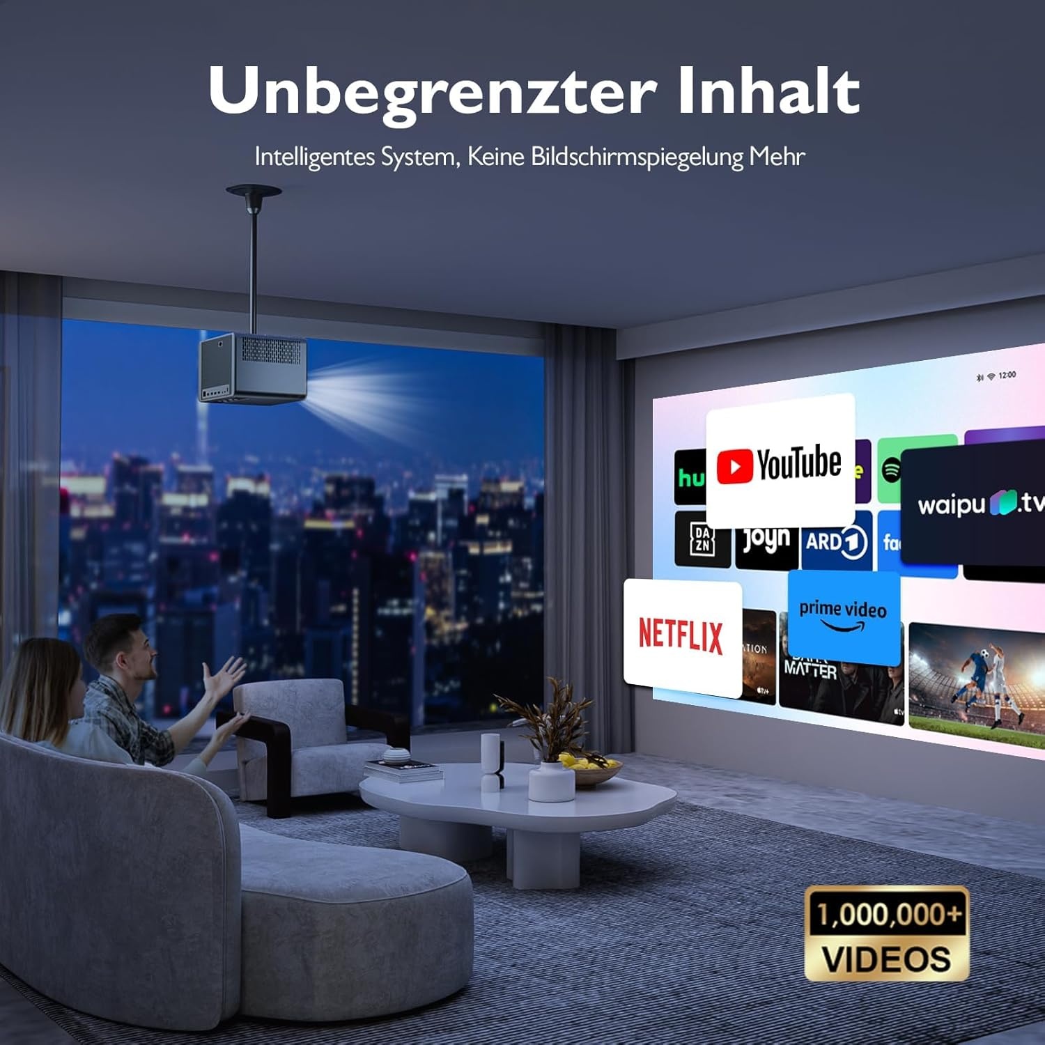 4K Smart Beamer - 35% Korting! Wifi6, Autofocus