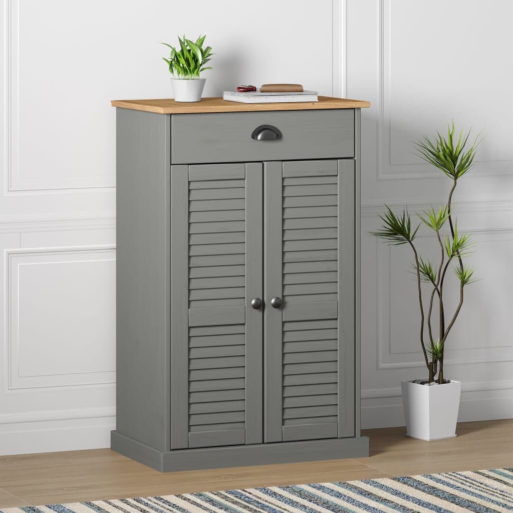 vidaXL Schoenenkast VIGO - Massief Grenenhout Grijs | 80% Korting!
