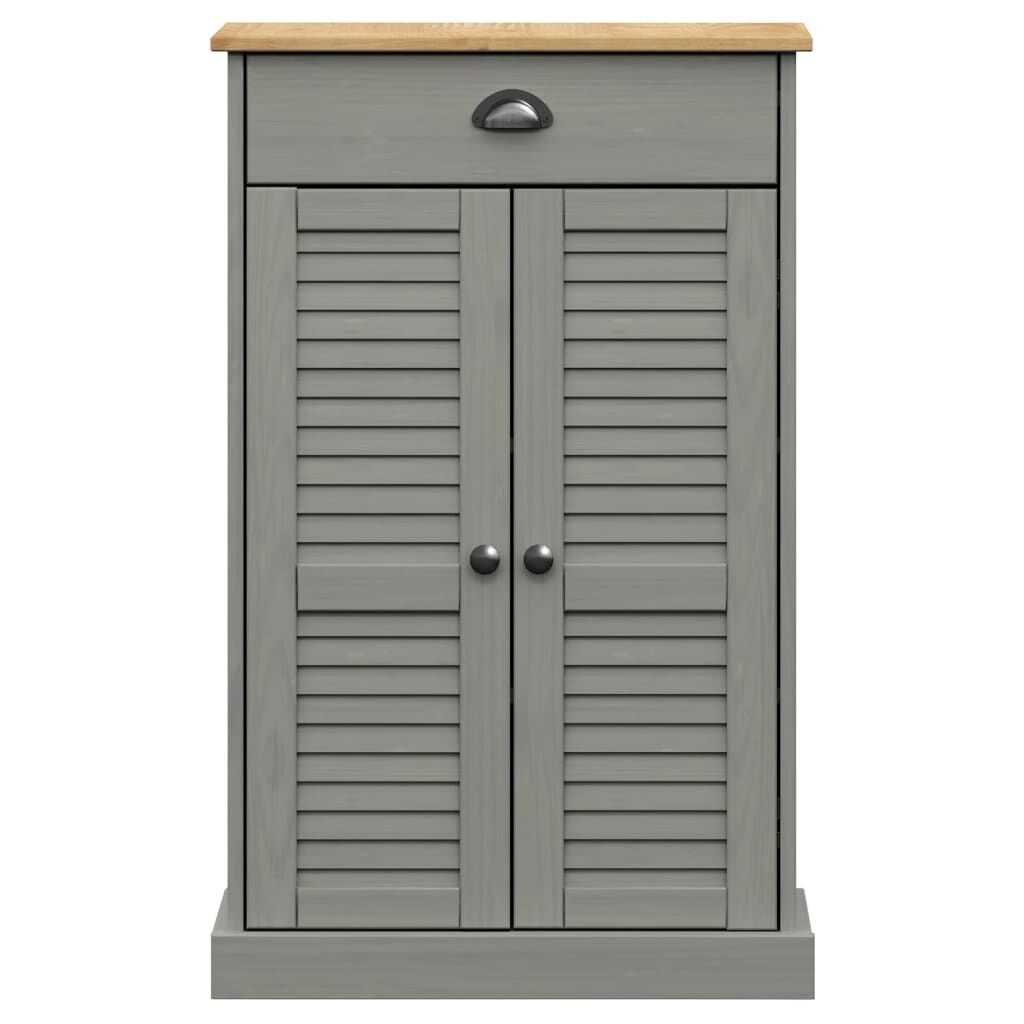 vidaXL Schoenenkast VIGO - Massief Grenenhout Grijs | 80% Korting!