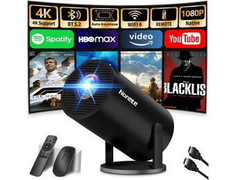 Draagbare Mini Beamer 1080P, Android, WiFi 6, 29% Korting