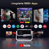 Full HD Smart Projector: 28000lm, Android 11, WiFi 6 (29% korting)