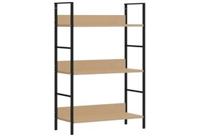 vidaXL Boekenkast 3 schappen Eiken/Zwart - 57% Korting!