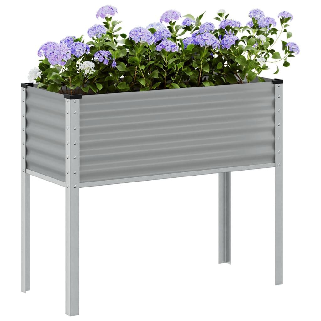 vidaXL Plantenbak Staal Grijs 100x41x90 cm - 34% Korting