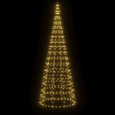 71% Korting: vidaXL LED Kerstboom Mast met 550 Warm Witte LED's (300 cm)