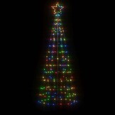vidaXL LED Kerstboom met Spikes 180cm Kleurrijk - 75% Korting!