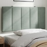 vidaXL Hoofdbordkussen Hanko Lichtgrijs Fluweel - 50% Korting
