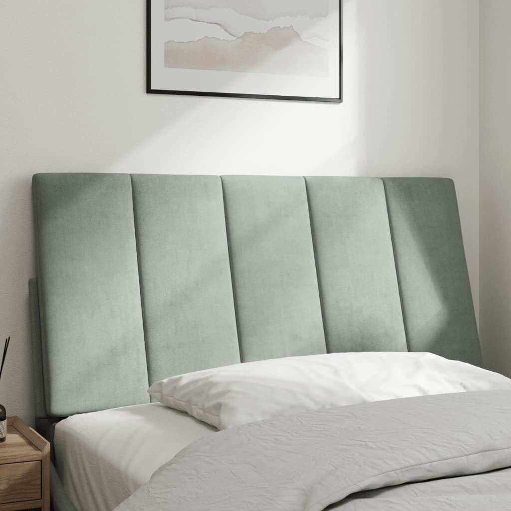 vidaXL Hoofdbordkussen Hanko Lichtgrijs Fluweel - 50% Korting