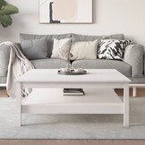vidaXL Salontafel Grenenhout Wit 100x100cm - Nu 66% Korting!
