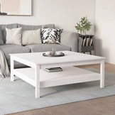 vidaXL Salontafel Grenenhout Wit 100x100cm - Nu 66% Korting!