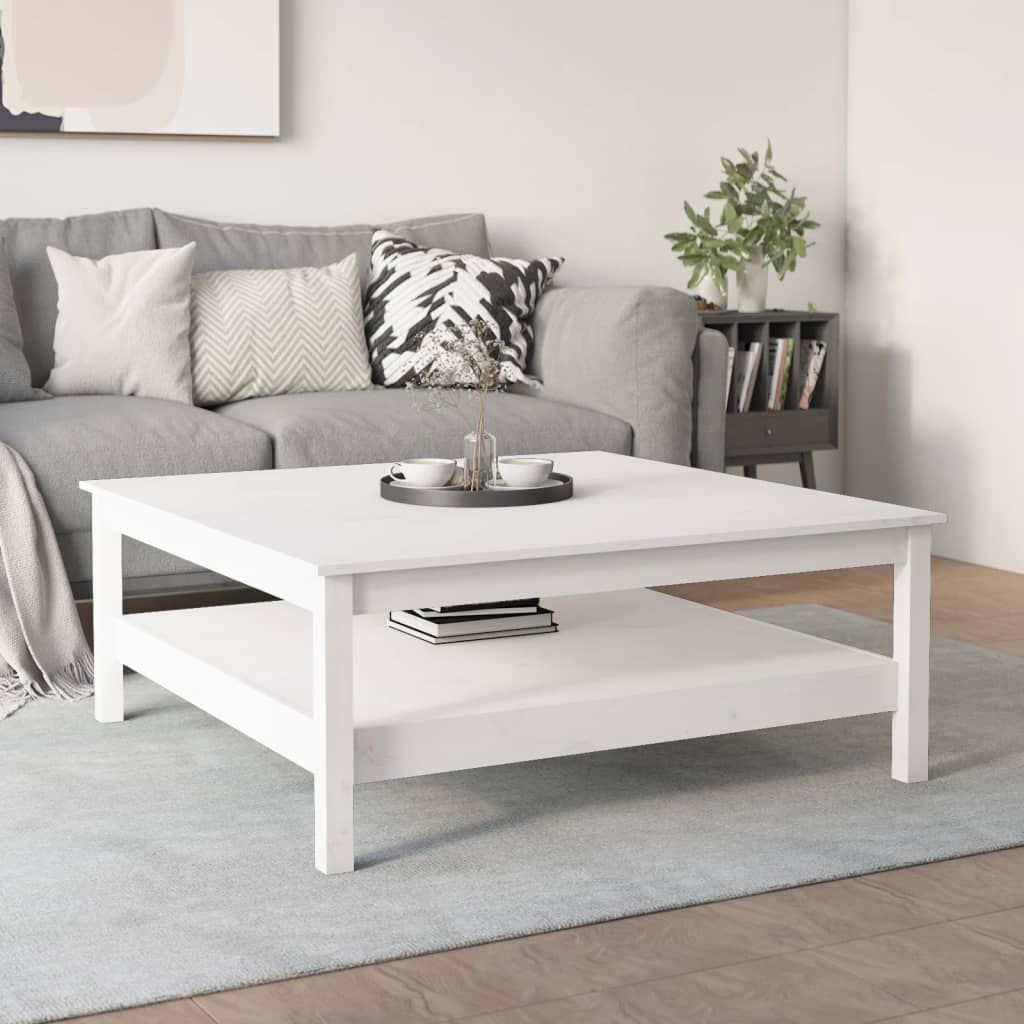 vidaXL Salontafel Grenenhout Wit 100x100cm - Nu 66% Korting!
