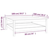 vidaXL Salontafel Grenenhout Wit 100x100cm - Nu 66% Korting!