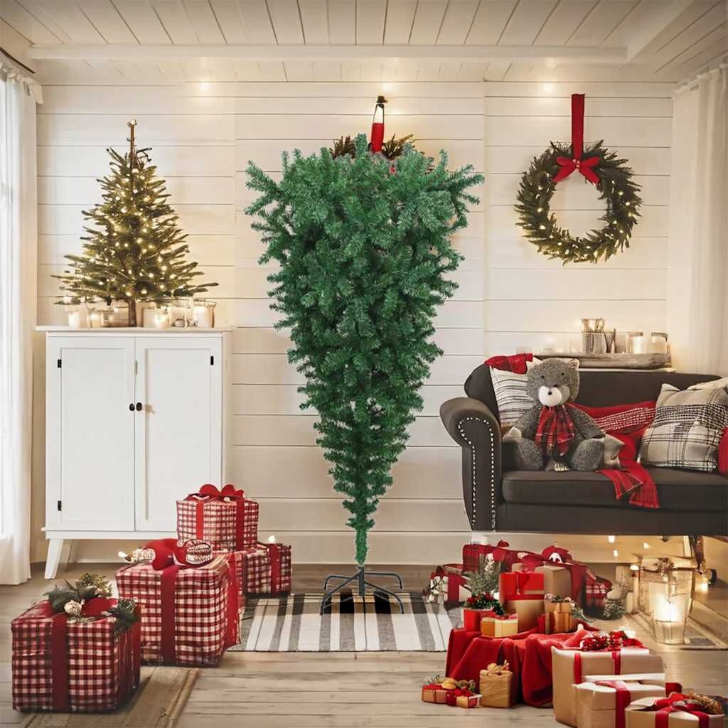 Omgekeerde Kerstboom met Standaard 180cm Groen - 68% Korting!