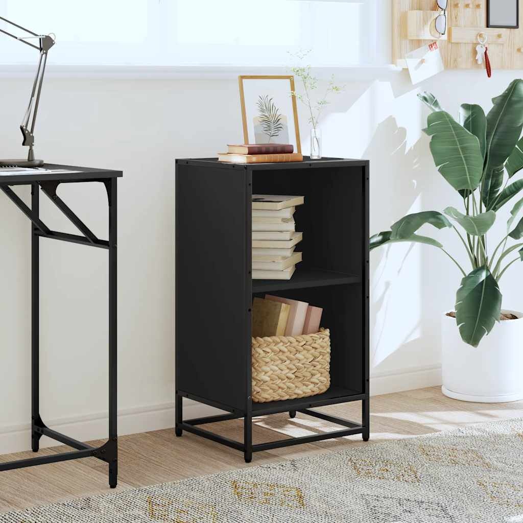 Zwarte Boekenkast 40x35x76cm - Bewerkt Hout & Metaal (84% Korting)